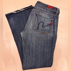 Citizens Of Humanity Blue Denim Jeans with Red Details